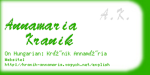 annamaria kranik business card